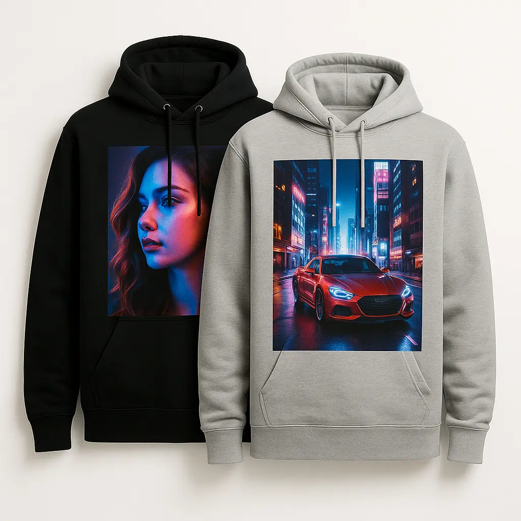 Hoodies bedrucken lassen Vorarlberg DTF-Druck Hoodies Österreich