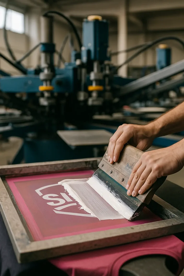 Professioneller Siebdruck in Vorarlberg – A&B Textildruck Siebdruck Textildruck Vorarlberg professionelle Druckmaschine in Aktion